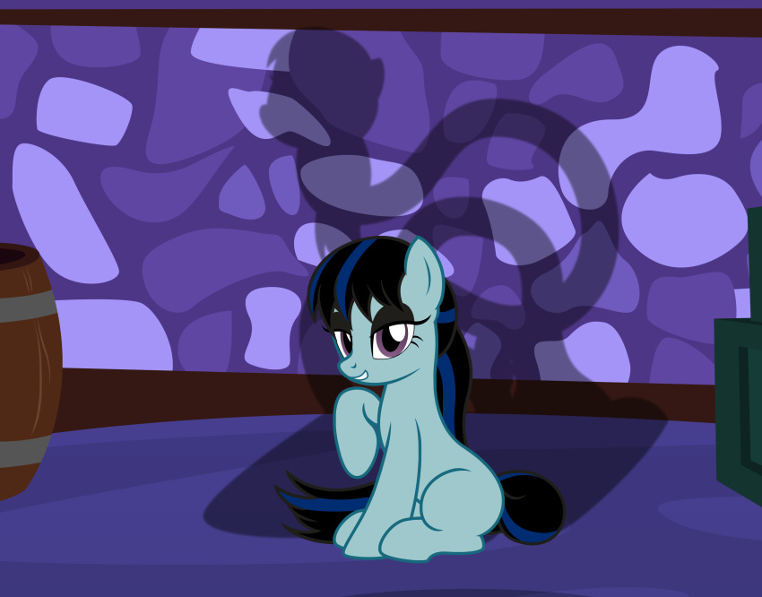 absurd_res alternate_shadow asian_mythology badumsquish black_eyeshadow black_hair blue_hair east_asian_mythology equid equine eyeshadow hair hasbro hi_res horse japanese_mythology looking_at_viewer makeup mammal monster multicolored_hair my_little_pony mythology nagaidesu_(oc) pony purple_eyes rokurokubi shadow solo two_tone_hair yōkai