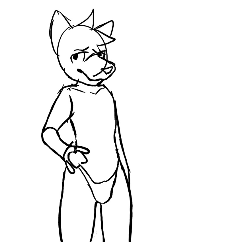 animated anthro bulge canid canine clothing embarrassed gender_transformation male mammal nude penis_to_vagina_tf solo spardu tagme transformation wardrobe_malfunction wide_hips