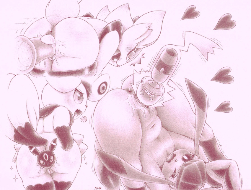 anal anal_penetration anus bodily_fluids butt cinderace dildo dildo_insertion eeveelution female feral fullfolka genital_fluids glaceon graphite_(artwork) group hi_res humanoid meowstic monochrome nintendo pencil_(artwork) penetration plug_insertion pok&eacute;mon pok&eacute;mon_(species) pussy_juice rotom sex_toy sex_toy_in_pussy sex_toy_insertion simple_background traditional_media_(artwork) vaginal vaginal_penetration vibrator vibrator_in_pussy video_games