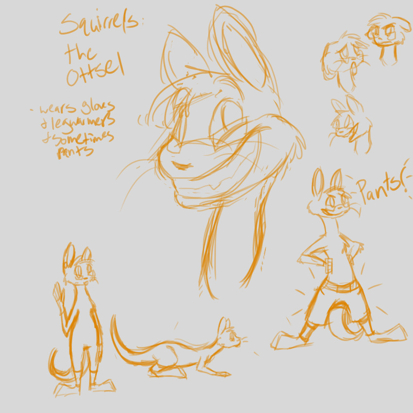 anthro digital_media_(artwork) fan_character feral greypillow grin hi_res jak_and_daxter male mammal monochrome multiple_poses mustelid naughty_dog ottsel paws pose semi-anthro sketch_page smile sony_corporation sony_interactive_entertainment text video_games