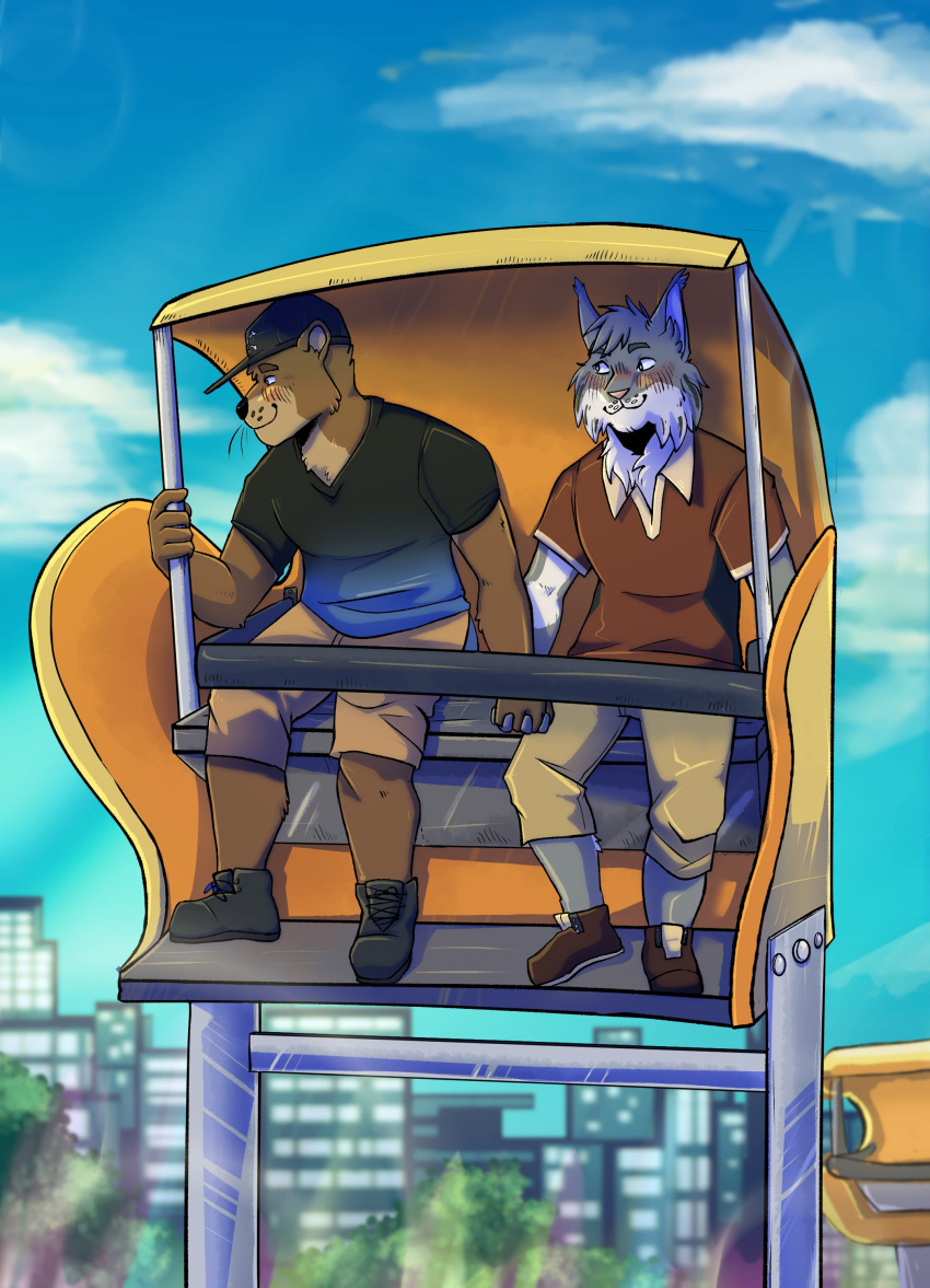 absurd_res amusement_ride anthro echo_(game) echo_(series) echo_project felid feline ferris_wheel hi_res love lutrine lynx male male/male mammal mustelid romantic romantic_ambiance romantic_couple sydney_bronson tj_hess video_games visual_novel