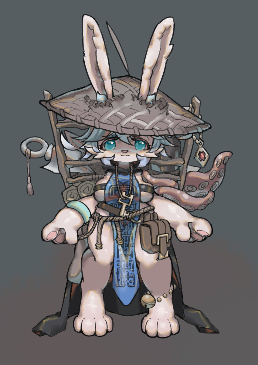 4_toes absurd_res anthro bell feet hi_res lagomorph leporid mammal pawpads rabbit simple_background solo tagme tentacles tgab toes