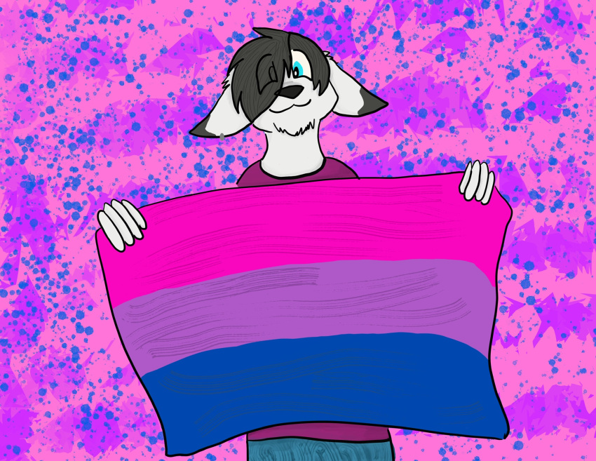 bisexual canid canine canis female hi_res humanoid male mammal pride_color_flag ric ricochet solo thebonebutterfly wolf