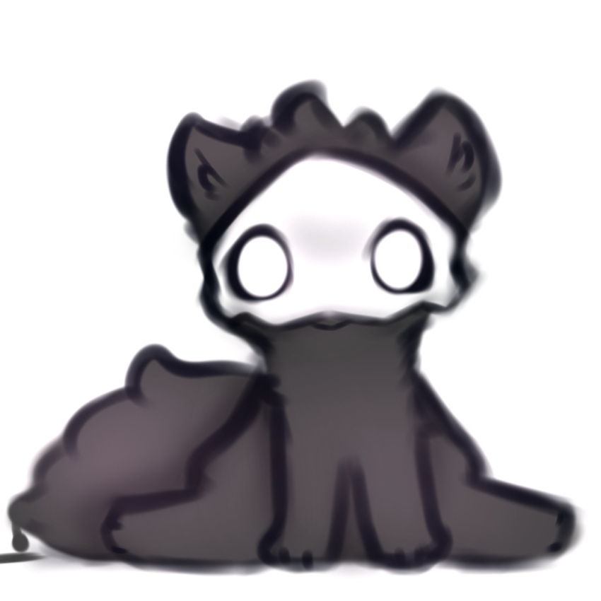 ambiguous_gender black_body black_fur canid canine canis changed_(video_game) feral fluffy fluffy_tail fur goo_creature hi_res looking_at_viewer mammal mask puro_(changed) simple_background simple_eyes snoiifoxxo solo wolf