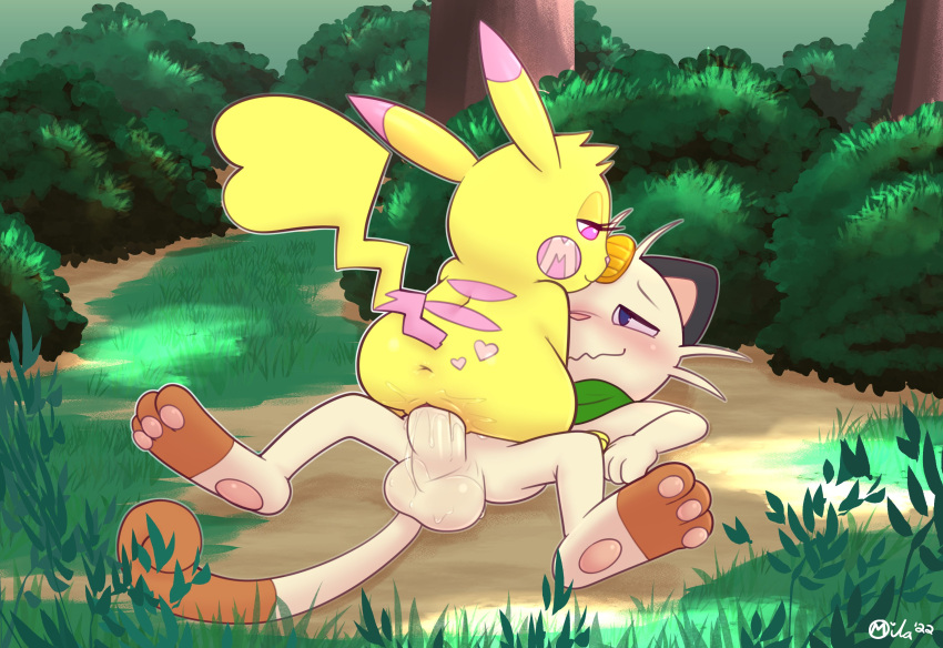 absurd_res duo female female_penetrated feral hi_res male male/female male_penetrating male_penetrating_female meowth milachu milachu92 nintendo penetration penile penile_penetration penis_in_pussy pikachu pok&eacute;mon pok&eacute;mon_(species) size_difference smaller_female smaller_penetrated vaginal vaginal_penetration video_games