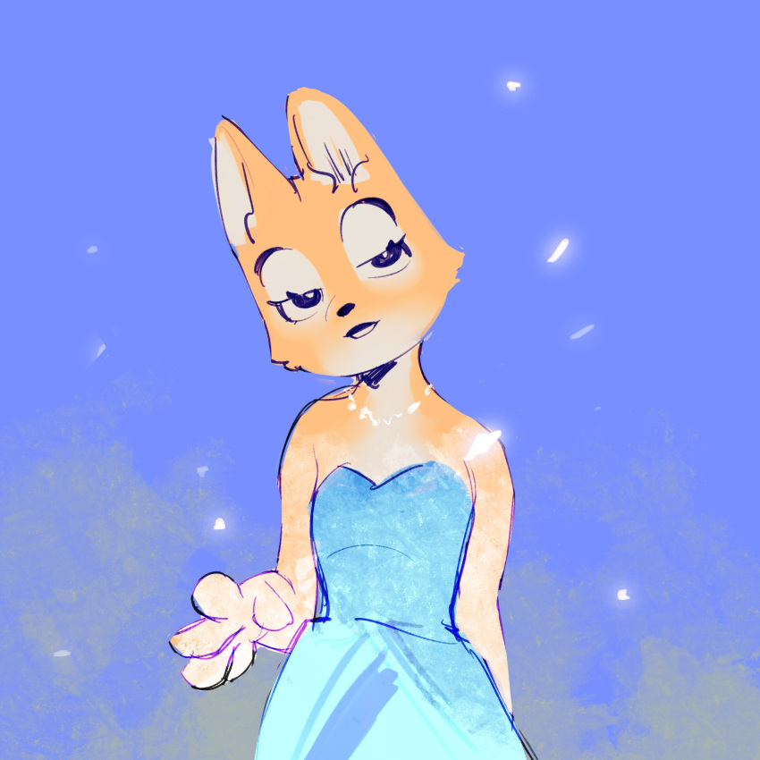 2022 anthro canid canine clothed clothing diane_foxington dreamworks dress ears_up female fox hi_res mammal open_mouth red_fox rybviv simple_background solo tagme the_bad_guys