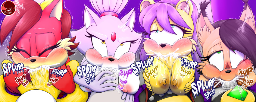 ahegao archie_comics big_breasts blaze_the_cat blowjob_face bodily_fluids breasts canid canine cum cum_inside dexstar domestic_cat eulipotyphlan felid feline felis fellatio female fiona_fox fox genital_fluids group group_sex hedgehog hi_res looking_pleasured lynx male male/female mammal miles_prower mina_mongoose moongose nicole_the_lynx oral orgy penile sega sex silver_the_hedgehog sonic_the_hedgehog_(archie) sonic_the_hedgehog_(comics) sonic_the_hedgehog_(series)