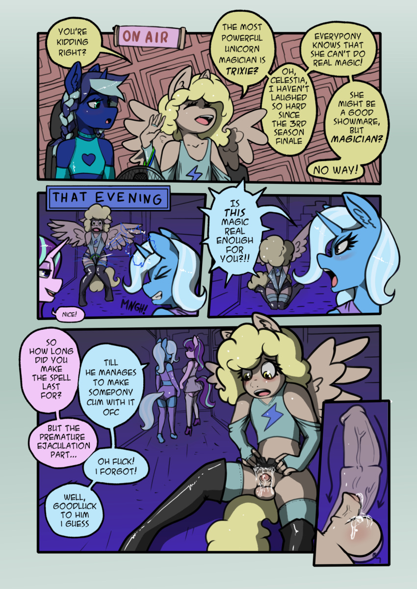 anthro clothed clothing comic crossdressing genitals hi_res husdur penis small_penis trixie