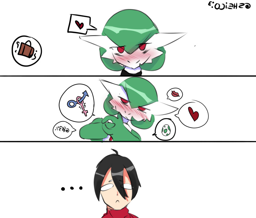 ... 2022 ahoge black_hair blush duo empty_eyes eye_through_hair female gardevoir gesture hair hi_res human humanoid impregnation_request male mammal nintendo not_furry pok&eacute;mon pok&eacute;mon_(species) raven_(sheico) red_eyes sex_gesture sheico shein_(sheico) signature simple_background suggestive suggestive_dialogue suggestive_gesture translucent translucent_hair video_games white_background