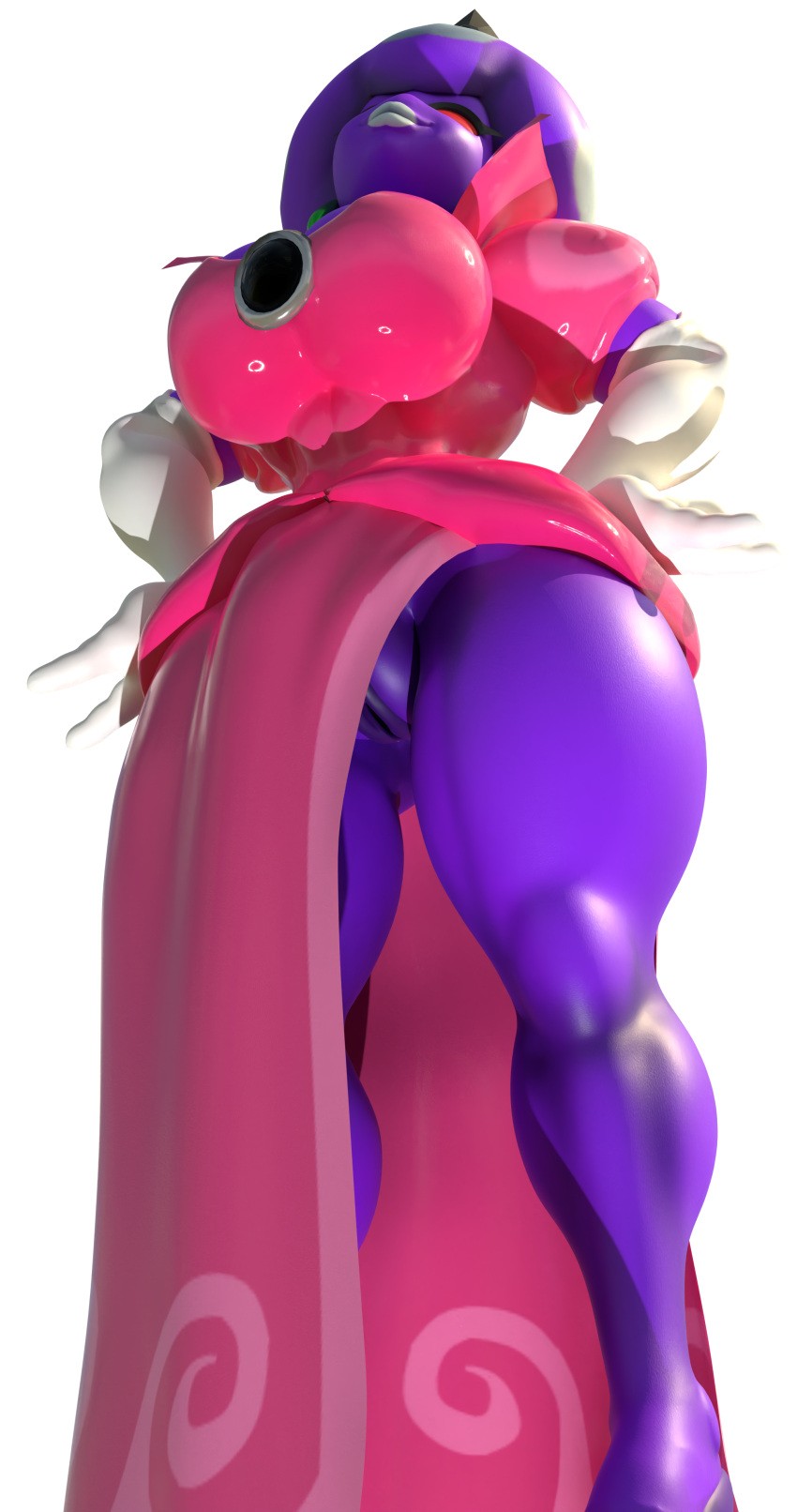3_fingers absurd_res adri164 big_breasts breasts clothed clothing dress female fingers genitals gloves handwear hi_res humanoid mario_and_luigi_(series) mario_andluigi(series) mario_bros nintendo no_underwear pink_clothing pink_dress princess_shroob purple_body pussy red_eyes thick_thighs video_games white_clothing white_gloves white_handwear
