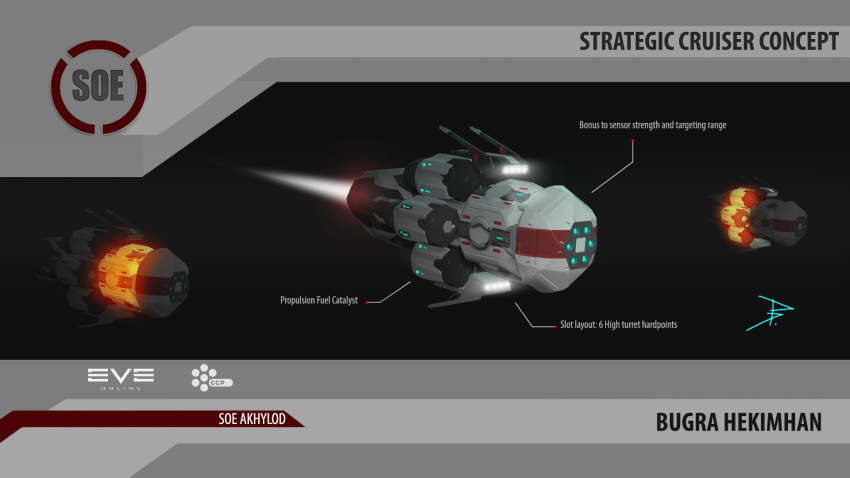 3d afterburner bugrahekimhan commentary concept_art cruiser dark_background engine english_text eve_online fire glowing highres logo machinery military military_vehicle no_humans original photoshop_(medium) science_fiction servant_sisters_of_eve ship spacecraft strategic_cruiser_(eve_online) thrusters vehicle_focus warship watercraft white_fire zbrush