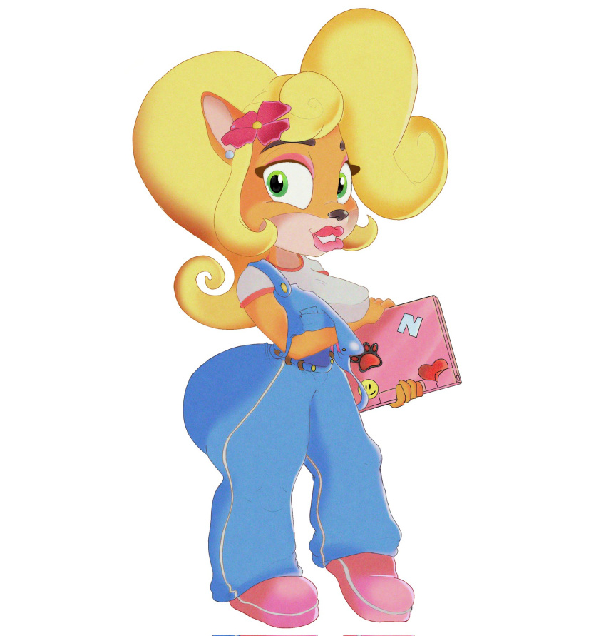 activision anthro bandicoot big_butt big_eyes blonde_hair breasts butt clothed clothing coco_bandicoot crabtopus crash_bandicoot_(series) female fully_clothed hair hi_res huge_butt lips mammal marsupial nipple_outline short_stack small_breasts solo thick_thighs video_games wide_hips