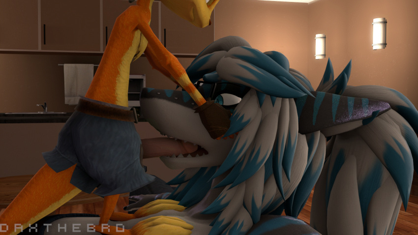 3d_(artwork) animated anthro daxter daxthebro digital_media_(artwork) duo feet_on_breasts female fish genitals jak_and_daxter male male/female mammal marine mustelid naughty_dog nika_sharkeh oral ottsel penis sex shark size_difference sony_corporation sony_interactive_entertainment source_filmmaker video_games