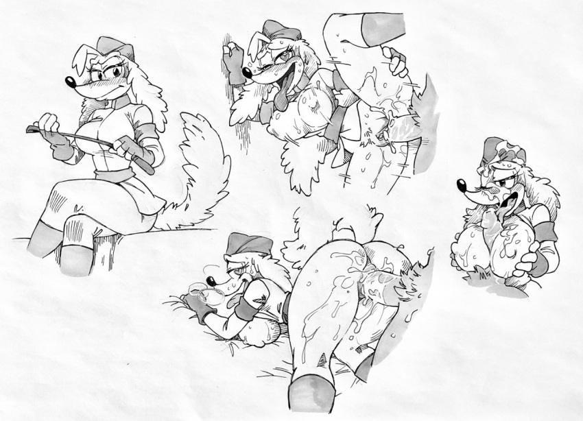 2022 anthro anthro_penetrated ass_up big_breasts bodily_fluids breast_play breasts canid canine canis clothed clothed_sex clothing cum cum_on_breasts cum_on_face cuphead_(game) domestic_dog duo erection faceless_character faceless_male female female_focus female_penetrated fluffy fluffy_tail from_behind_position genital_fluids genitals greyscale hat headgear headwear hunting_dog leapfrog_position leg_glider_position licking male male/female male_penetrating male_penetrating_female mammal monochrome multiple_images multiple_positions nipples one_eye_closed oral penetration penile penile_penetration penis penis_in_pussy penis_lick pilot_saluki_(cuphead) pussy raised_leg riding_crop saluki sex sighthound solo_focus titfuck tongue tongue_out twistedterra vaginal vaginal_penetration video_games whip