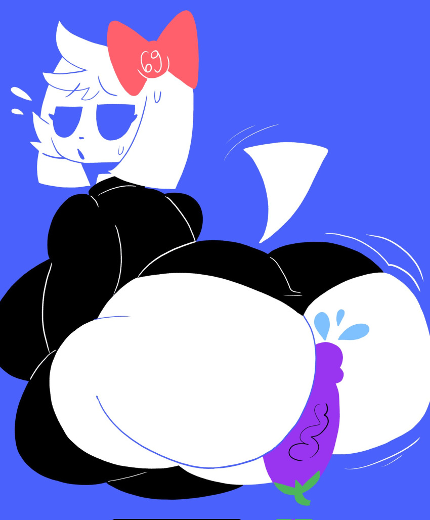 anthro big_butt butt canid canine clothing clyde_(discord) discord_(app) disembodied_penis female genitals hi_res leggings legwear lewd_dorky looking_back male male/female mammal open_mouth penis simple_background
