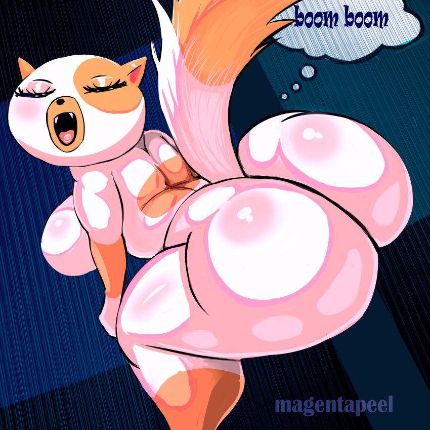 absurd_res adventure_time anthro big_butt breasts butt cake_the_cat cartoon_network domestic_cat felid feline felis female fur hi_res huge_butt magentapeel mammal multicolored_body multicolored_fur solo two_tone_body two_tone_fur