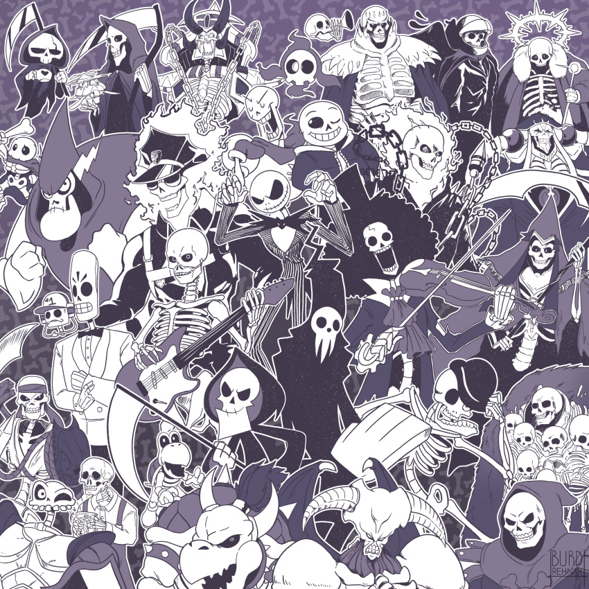 ainz_ooal_gown bonejangles brook burdrehnar castlevania chain character_request closed_eyes copyright_request corpse_bride dark_souls_(series) dark_souls_i death_(castlevania) death_(discworld) discworld doot_(meme) dry_bones dry_bowser duel_monster duskull electric_guitar fire gaikotsu_shotenin_honda-san ghost_rider good_omens gravelord_nito grim_(grim_adventures) grim_fandango grin guitar have_a_nice_death highres honda-san inferno_cop inferno_cop_(character) instrument jack_skellington kel'thuzad killer_instinct lich loop_hero lord_hater manuel_calavera mario_(series) marvel masters_of_the_universe medievil meme mr._bones mr._bones_(video_game) one_piece open_mouth overlord_(maruyama) papyrus_(undertale) pokemon pokemon_(creature) sans shinigami_sama signature sir_daniel_fortesque skeleton skeletor skul:_the_hero_slayer skull skull_knight_(berserk) smile smitty_werbenjagermanjensen soul_eater spinal_(killer_instinct) spongebob_squarepants summoned_skull the_grim_adventures_of_billy_&amp;_mandy the_nightmare_before_christmas trait_connection undertale violin wander_over_yonder warcraft world_of_warcraft yu-gi-oh!