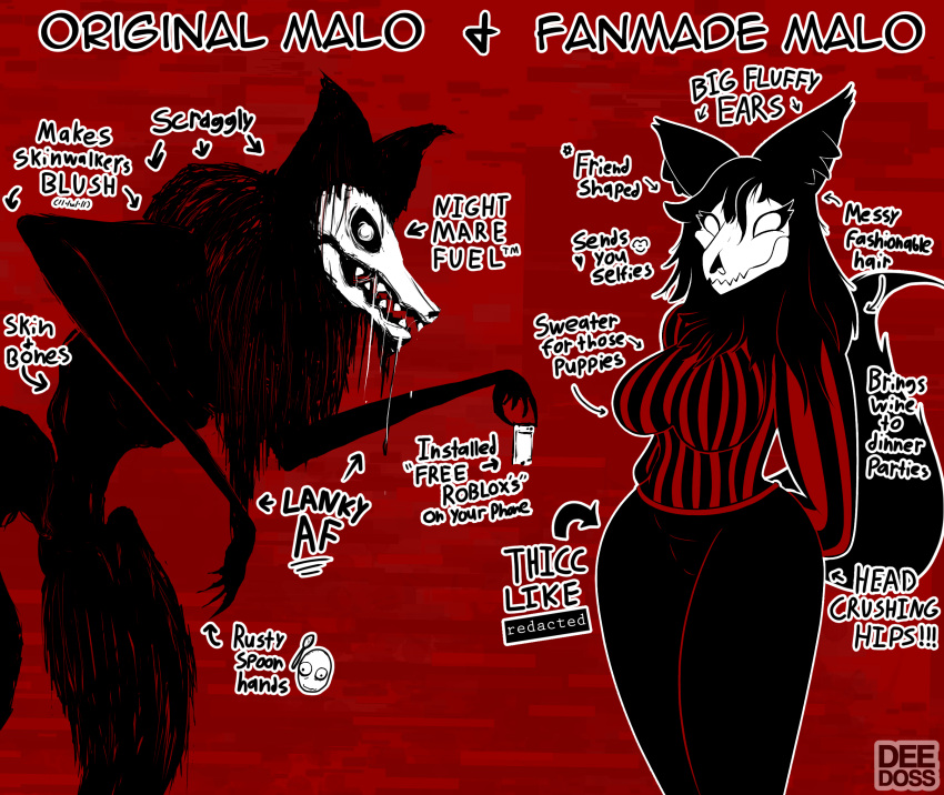 ambiguous_gender anthro biped black_hair black_sclera bone breasts canid canine canis claws clothing creepy curvy_figure deedoss duo electronics female finger_claws fluffy fur glowing glowing_eyes hair hi_res huge_thighs humanoid inner_ear_fluff long_hair mal0 male malo mammal meme outline phone pose scp-1471 scp-1471-a scp_foundation skull skull_head stripped_clothes sweater text thick_thighs thick_thigs tight_clothing topwear tuft white_eyes wide_hips wolf