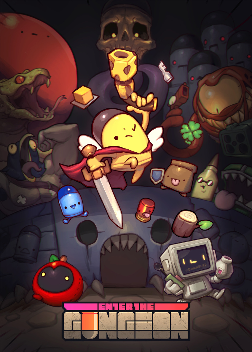 ._. 3others :3 :p absurdres ammoconda_(enter_the_gungeon) animal_head apple arm_cannon artist_name bag bandaid bandaids_on_nipples beholder bird black_background blank_(enter_the_gungeon) blobulon_(enter_the_gungeon) blobulord_(enter_the_gungeon) bullet bullet_kin cape cheese clover colored_sclera colored_tongue commentary controller copyright_name creature crossed_bandaids domaguri door_lord_(enter_the_gungeon) dual_wielding emphasis_lines english_commentary enter_the_gungeon flexing flying food food-themed_weapon food_costume forked_tongue four-leaf_clover fruit gatling_gull glowing glowing_eyes gun highres holding holding_gun holding_remote_control holding_sword holding_weapon key kill_pillars_(enter_the_gungeon) korean_commentary log m202 mimic mimic_chest mixed-language_commentary monster multiple_others multishot_rocket_launcher one-eyed one_eye_closed open_mouth paper_bag pasties professional_(enter_the_gungeon) purple_tongue red_cape red_eyes remote_control robot rocket_launcher round_eyewear running seagull ser_junkan sharp_teeth shield shotgun_kin shotgun_shell skull slime_(creature) smile snake spice statue sunglasses swiss_cheese sword teeth tentacles the_beholster_(enter_the_gungeon) the_bullet_(enter_the_gungeon) the_cultist_(enter_the_gungeon) the_robot_(enter_the_gungeon) tongue tongue_out triangle_mouth wall-eyed wallmonger_(enter_the_gungeon) weapon wings yellow_eyes yellow_sclera |_|