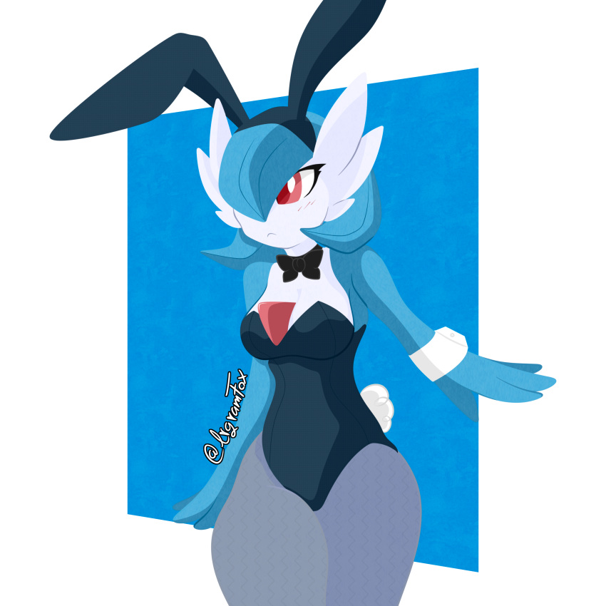 absurd_res breasts clothing female gardevoir generation_3_pokemon hair hi_res humanoid irgramfox mammal nintendo pokemon pokemon_(species) red_eyes simple_background solo