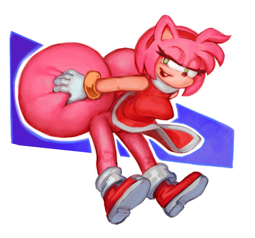 accessory amy_rose anthro big_butt boots bracelet bubble_butt butt butt_expansion butt_grab clothed clothing dress eulipotyphlan expansion female footwear fur gloves green_eyes hair_accessory hairband hand_on_butt handwear hedgehog hi_res huge_butt hyper hyper_butt intangibletang jewelry looking_back mammal no_underwear pink_body pink_fur sega sonic_the_hedgehog_(series)