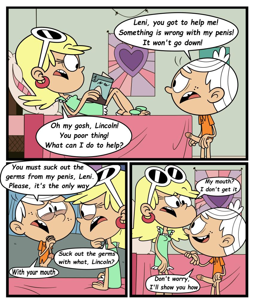 absurd_res age_difference comic female genitals hi_res leni_loud lincoln_loud male male/female nickelodeon penis the_loud_house