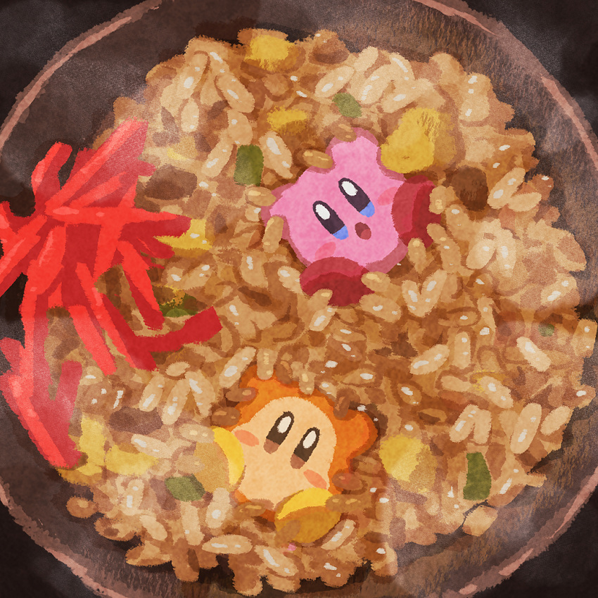 1:1 2024 :o alien ambiguous_gender ara_love_kirby baking barefoot bean big_head black_eyes blue_eyes blush brown_eyes claws colored cute_eyes detailed duo earless eye_contact feet food glistening inside kirby kirby_(series) looking_at_another looking_at_viewer mammal mouth_closed mouthless nintendo noseless not_furry nude open_mouth orange_body orange_skin painting_(artwork) pink_body pink_claws pink_skin pixiv raised_hand red_feet rosy_cheeks round_body round_eyes round_head salad signature small_body sphere_creature traditional_media_(artwork) twitter waddle_dee waddling_head yellow_feet
