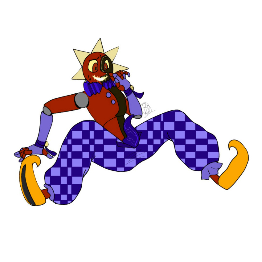 1:1 2022 animatronic bloo_gemini bottomwear button_(fastener) checkered_bottomwear checkered_clothing checkered_pants clipper_(gaytrac3r) clothed clothing daycare_attendant_(fnaf) digital_drawing_(artwork) digital_media_(artwork) eclipse_(fnaf) five_nights_at_freddy's five_nights_at_freddy's:_security_breach footwear for_a_head genitals humanoid machine male not_furry object_head open_mouth orange_clothing orange_footwear orange_shoes pants pattern_bottomwear pattern_clothing pattern_pants penis purple_bottomwear purple_clothing purple_pants red_body red_eyes robot ruff_(clothing) scottgames shoes solo tapering_penis tentacles video_games yellow_sclera