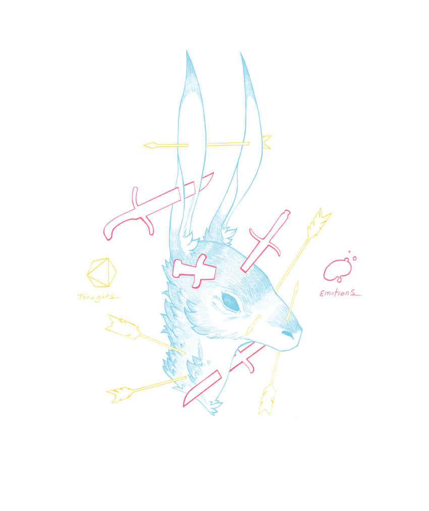 2022 absurd_res ambiguous_gender arrow_(weapon) arrow_in_ear arrow_in_mouth arrow_in_neck cheek_tuft dagger dipstick_ears ears_up facial_tuft feral front_view fur fur_tuft headshot_portrait hi_res icosahedron impalement knife knife_in_ear knife_in_head knife_in_neck lagomorph leporid long_ears mammal melee_weapon multicolored_ears no_sclera portrait possumcrimes prick_ears rabbit rabbit_ears ranged_weapon restricted_palette simple_background solo stab three-quarter_view tuft visual_metaphor weapon white_background