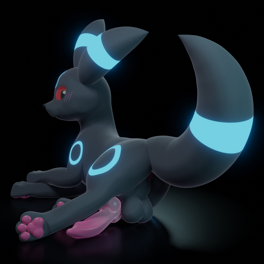 3d_(artwork) animal_genitalia animal_penis anus backsack balls canine_penis digital_media_(artwork) eeveelution feral genitals hi_res knot looking_back male nintendo pawpads paws penis pok&eacute;mon pok&eacute;mon_(species) shiny_pok&eacute;mon solo umbreon username-password video_games