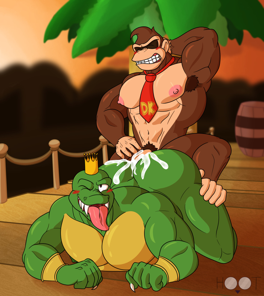 abs absurd_res anal anal_penetration anthro ape armpit_hair belly big_butt blush bodily_fluids body_hair butt claws crocodile crocodilian crocodylid crown cum cum_in_ass cum_inside dg254 digital_media_(artwork) donkey_kong_(character) donkey_kong_(series) drooling duo erection fur genital_fluids genitals gorilla hair haplorhine hi_res humanoid_genitalia jungle king_k._rool kremling male male/male male_penetrated male_penetrating male_penetrating_male mammal muscular muscular_anthro muscular_male necktie nintendo nipples nude open_mouth pecs penetration penis primate reptile saliva scalie sex sharp_teeth solo super_smash_bros. teeth tongue tongue_out video_games