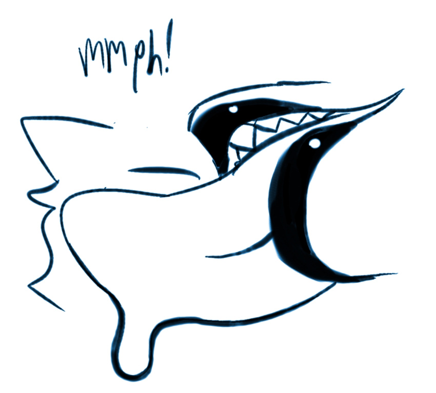 ambiguous/ambiguous ambiguous_gender ambiguous_species anthro bigsteppies digital_media_(artwork) extreme_size_difference face_lick fella_(aimkid) female_(lore) imminent_vore licking moan sharp_teeth simple_background size_difference snout teeth tongue tongue_out white_background