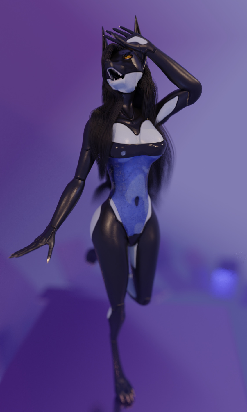 3d_(artwork) absurd_res anthro blender_(software) breasts canid canine canis clothed clothing digital_media_(artwork) female gris_swimsuit hair hi_res jackal mammal meme meme_clothing nails one-piece_swimsuit open_mouth solo swimwear synth_(disambiguation) synthetic the_dark_skull translucent translucent_clothing translucent_swimwear