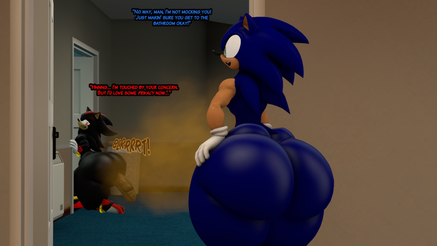 bathroom big_butt butt excessive_feces fart feces groaning hi_res huge_butt hyper hyper_butt hyper_feces invalid_tag male male/male mooneypup pooping scat sega shadow shadow_the_hedgehog smelly sonic_the_hedgehog sonic_the_hedgehog_(series) thick_thighs toilet