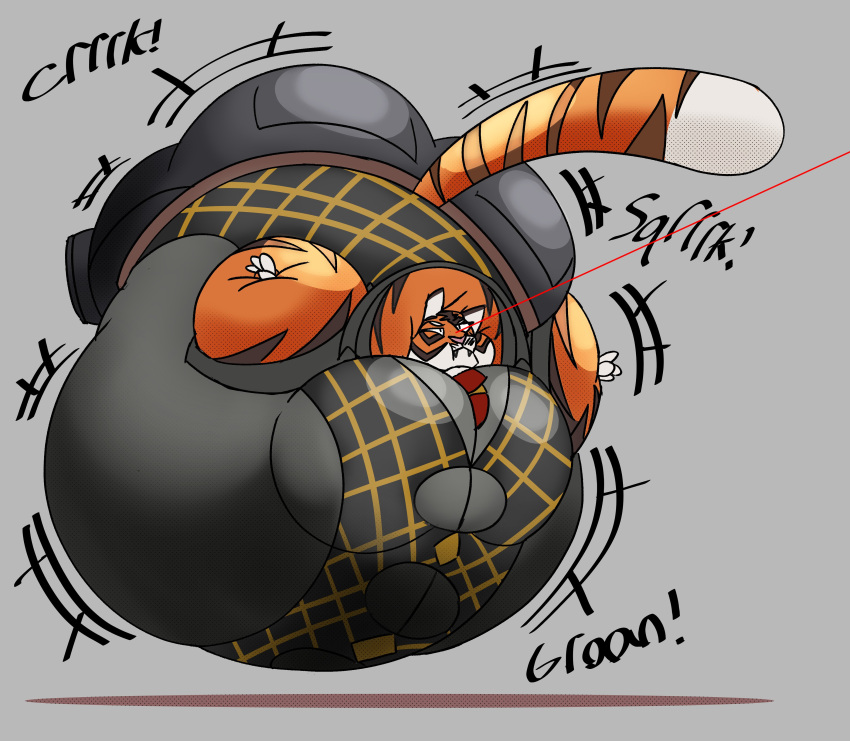 absurd_res air_inflation anthro belly belly_expansion belly_inflation big_belly big_cheeks big_moobs big_pecs black_bottomwear black_clothing black_pants black_stripes black_tie_(suit) bottomwear classy clothing cocopuffbear creaking epic_games expansion fangs felid floating fortnite fur grey_clothing grey_shirt grey_topwear groan hi_res huge_belly hyper hyper_belly immobile inflation laser laser_pointer male mammal moobs orange_body orange_fur oscar_(fortnite) pantherine pants pecs shirt solo squeaking stripes suit teeth tiger topwear tuxedo_vest
