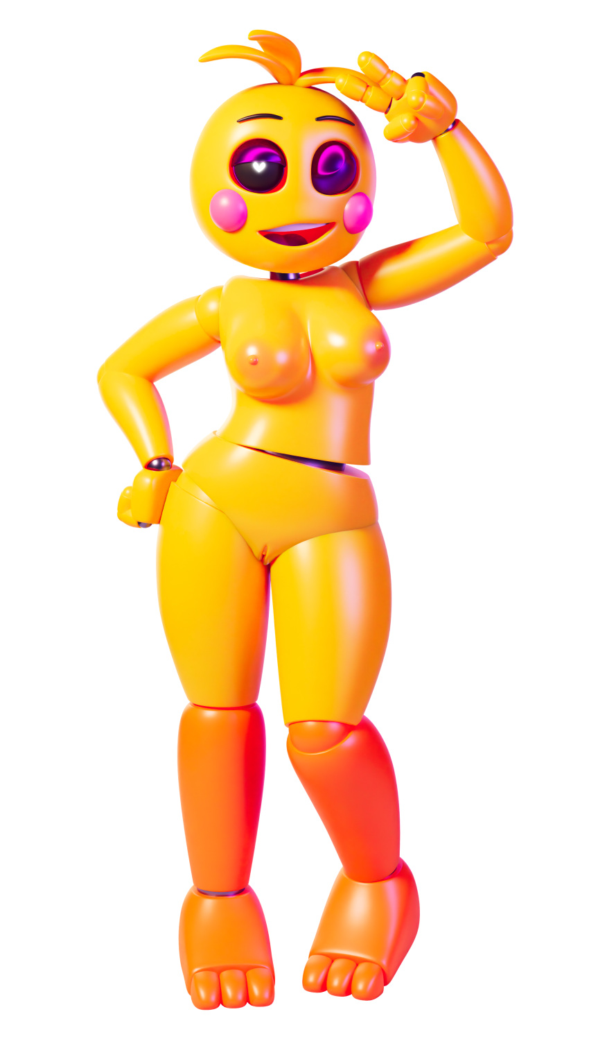 &lt;3 &lt;3_eyes 3_toes 3d_(artwork) 4_fingers absurd_res alpha_channel animatronic anthro areola ashleyorange avian ball_joints big_breasts bird bird_feet black_sclera breasts chicken digital_media_(artwork) doll_joints eyeshadow feet female fingers five_nights_at_freddy's five_nights_at_freddy's_2 galliform gallus_(genus) genitals gesture hand_on_hip head_feathers head_tuft hi_res looking_at_viewer machine makeup nipples nude one_eye_closed open_mouth open_smile orange_areola orange_body orange_nipples phasianid purple_eyeshadow pussy robot rosy_cheeks scottgames simple_background smile solo thick_thighs toes toy_chica_(fnaf) transparent_background tuft v_sign video_games white_eyes wide_hips wink winking_at_viewer yellow_body