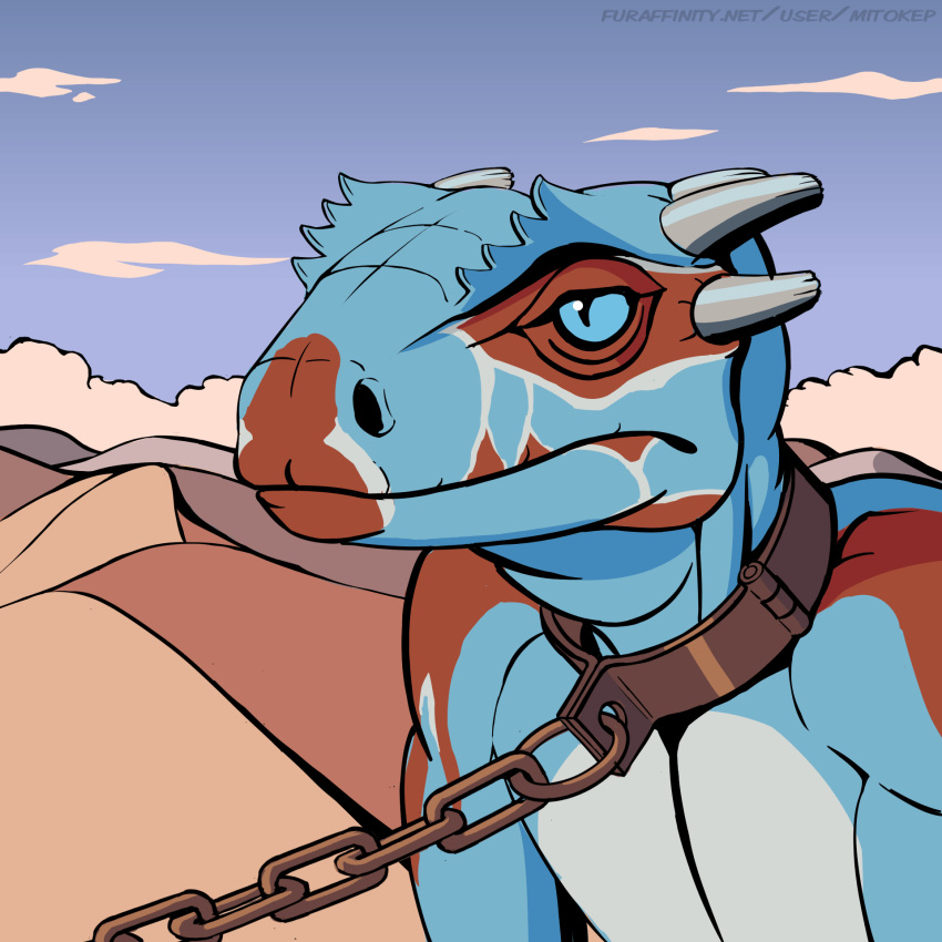 1:1 2022 animated anthro blep blinking blue_body blue_eyes blue_scales bound chain chained cloud collar frame_by_frame hi_res horn light lizard looking_forward male markings mitokep onase open_mouth outside pink_tongue red_body red_scales reptile scale_markings scales scalie short_playtime sky slave solo sunlight teeth text tongue tongue_flick tongue_out url white_body white_scales