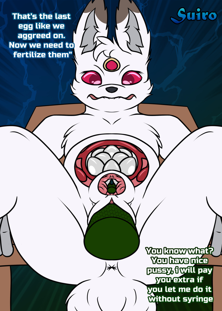 abstract_background absurd_res anthro character_off_screen egg egg_insertion fan_character fisting furniture hi_res internal lagomorph leporid mammal on_table pain penetration prostitution rabbit suiro symmetry table text uterus vaginal vaginal_penetration veevee