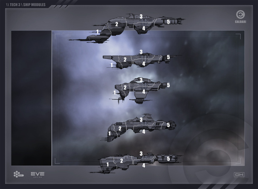 advanced_ship_(eve_online) border caldari_state_(eve_online) commentary company_name concept_art copyright_name cruiser_(eve_online) emblem eve_online georg_hilmarsson grey_border grey_theme logo military_vehicle nebula no_humans official_art outdoors science_fiction space spacecraft strategic_cruiser_(eve_online) tech_3_ship_(eve_online) vehicle_focus