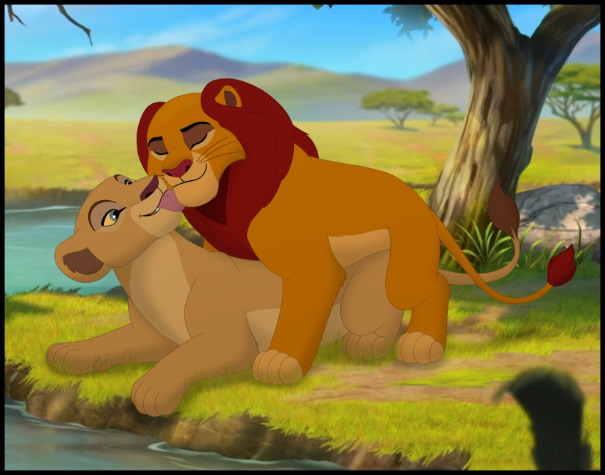 bald balding disney doggystyle duo felid female female_penetrated feral feral_on_feral from_behind_position hi_res kaion licking lion male male/female male_penetrating male_penetrating_female mammal mount nala pantherine penetration sex simba smile the_lion_guard the_lion_king tongue tongue_out