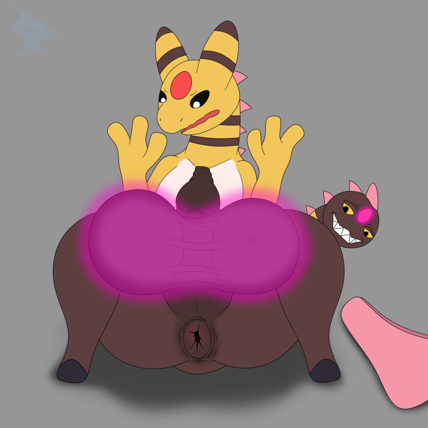 3_fingers absurd_res ampharos anthro anus assisted_exposure ball_lift balls big_balls big_butt butt erection fingers forehead_gem foreskin fur genitals girafarig glowing hair hi_res holding_balls hooves huge_balls humanoid_genitalia humanoid_penis hybrid_pokemon leskarmory living_tail looking_at_balls looking_at_genitalia looking_down male mammal markings nintendo nude open_mouth penis perineum pok&eacute;mon pok&eacute;mon_(species) presenting psychic psychic_powers saggy_balls short_stack shy simple_background smug solo spines spread_legs spreading striped_markings stripes surprise tail_head tail_mouth telekinesis thick_thighs unusual_anatomy unusual_tail video_games white_body yakob_(farran_height) yellow_body