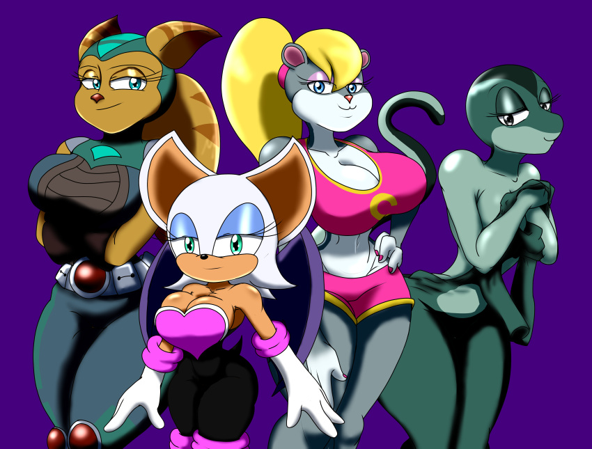 absurd_res angela_cross anthro bat bedroom_eyes berri breasts cleavage clothed clothing conker's_bad_fur_day cross_country_detours female group hi_res lombax mammal merrie_melodies moderneddy01 narrowed_eyes rareware ratchet_and_clank rita_skopt rodent rouge_the_bat scalie sciurid seductive sega sonic_the_hedgehog_(series) sony_corporation sony_interactive_entertainment tree_squirrel undressing warner_brothers
