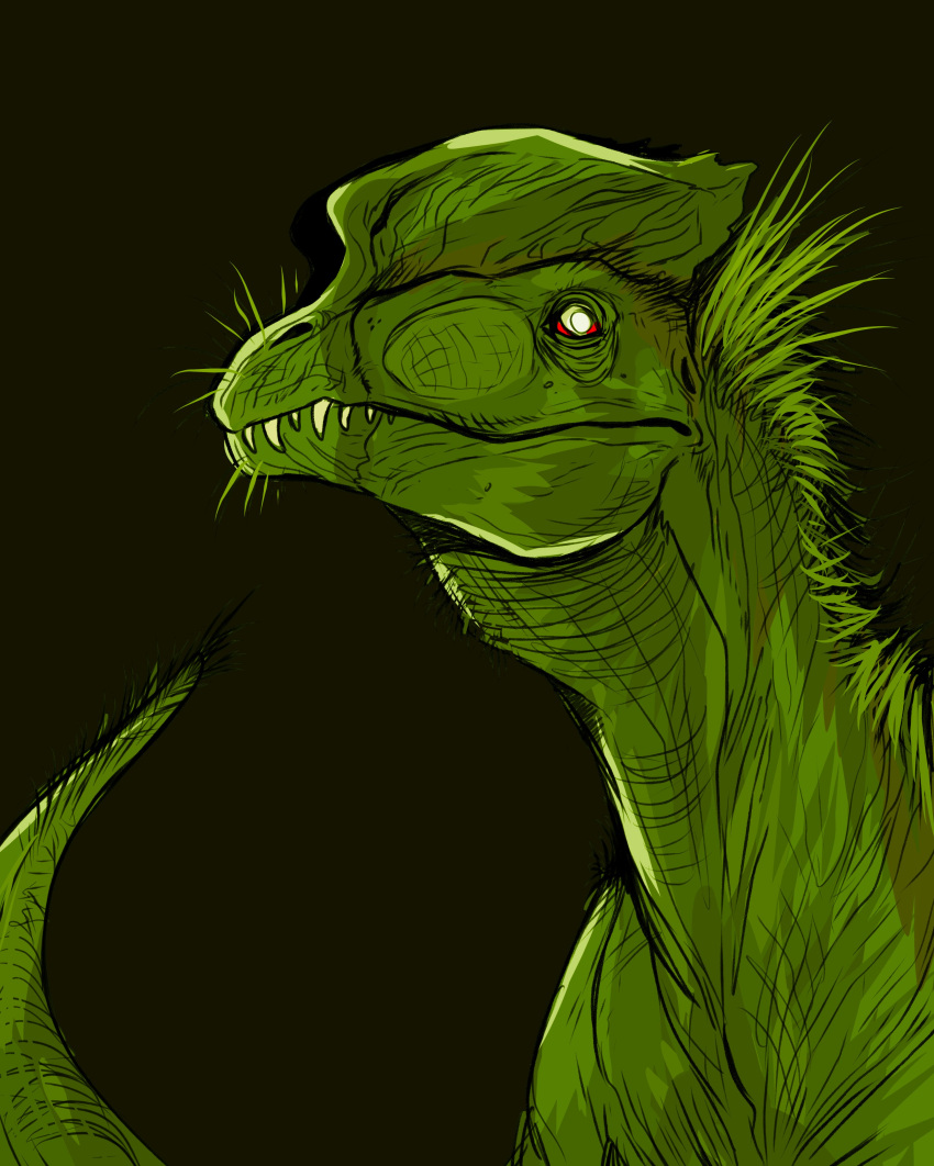absurd_res closed_mouth dinosaur green_eyes hi_res imperatorcaesar long_neck male mouth_closed red_sclera reptile restricted_palette scales scalie sharp_teeth simple_background sketch solo teeth