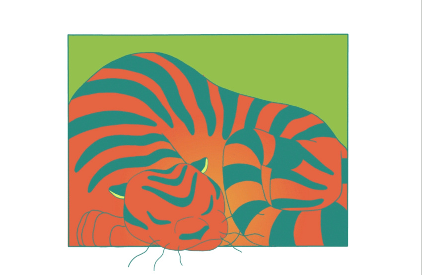 2021 ambiguous_gender animated black_stripes eyes_closed felid feral mammal markings orange_body pantherine papajoolia sleeping solo striped_body striped_markings striped_tail stripes tail_markings tiger whiskers