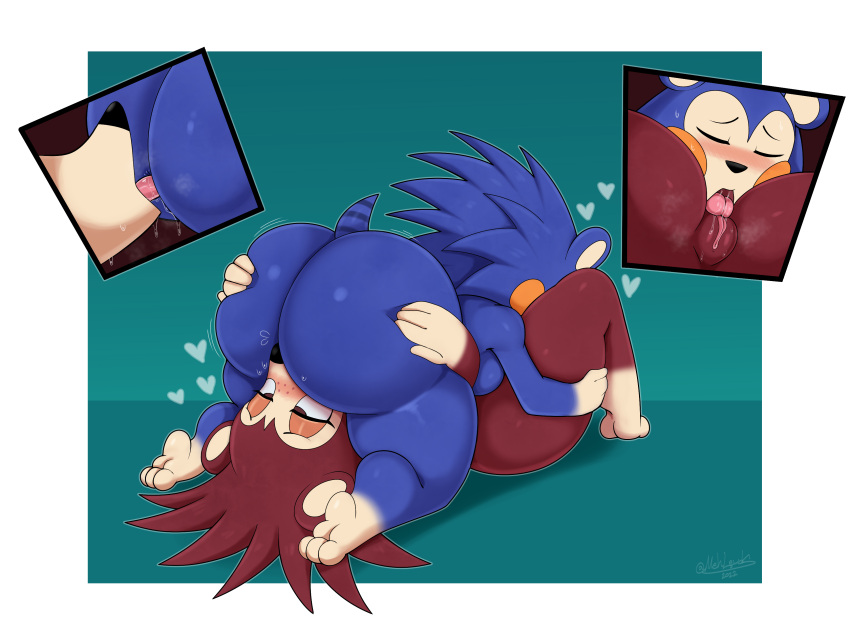 &lt;3 2022 69_position absurd_res animal_crossing anthro anthro_on_anthro big_butt blush bodily_fluids butt close-up cunnilingus duo eulipotyphlan eyes_closed female female/female freckles genital_fluids genitals hedgehog hi_res incest_(lore) mabel_able mammal mehdrawings nintendo oral pussy pussy_juice sable_able sex sibling sister sisters sweat thick_thighs vaginal video_games