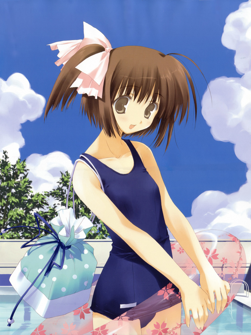 highres innertube kida_emiri mitsumi_misato one-piece_swimsuit school_swimsuit solo swimsuit tenshi_no_inai_12-gatsu