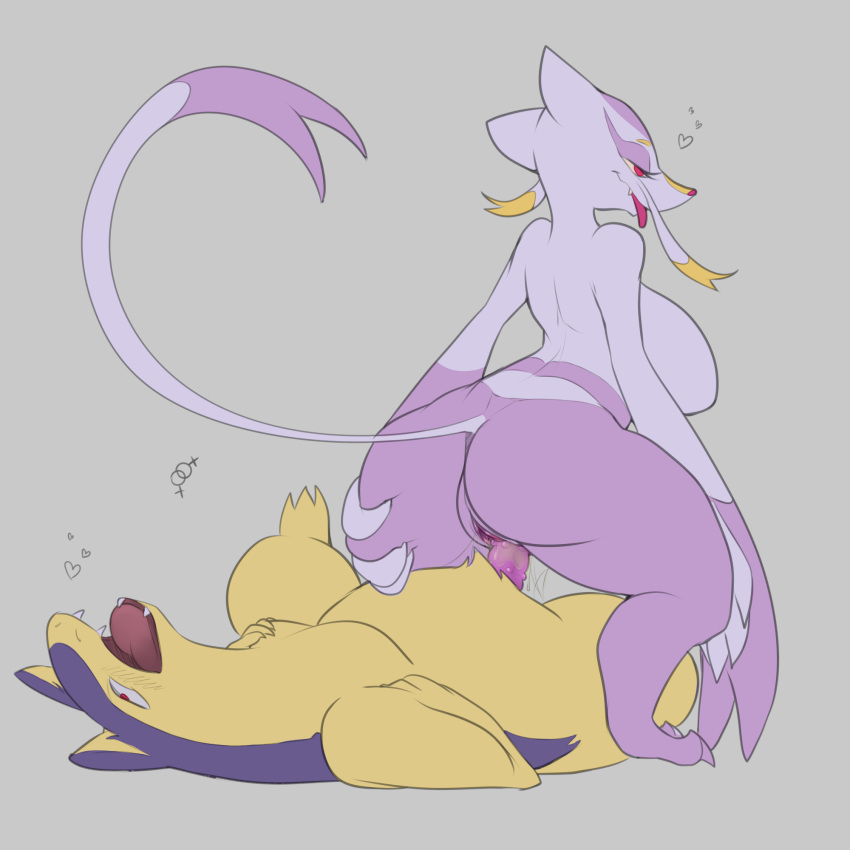 anthro big_(disambiguation) big_breasts breasts butt duo female feral genitals hi_res male male/female mienshao nintendo pok&eacute;mon pok&eacute;mon_(species) pussy r8koi riding squirming typhlosion video_games wet