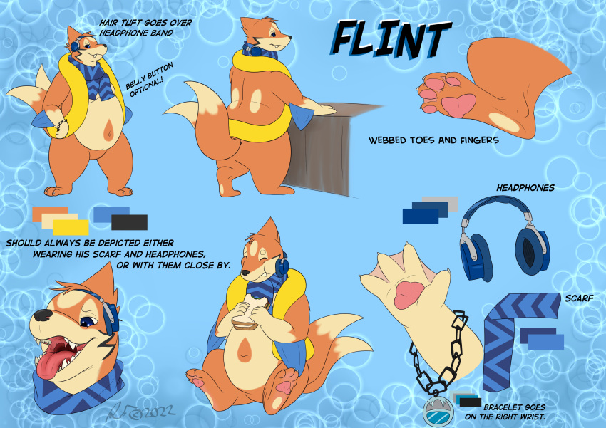 absurd_res alex.fetter feral flint_(blazingflare) floatzel headphones hi_res model_sheet nintendo open_mouth pawpads pok&eacute;mon pok&eacute;mon_(species) sandwich_(disambiguation) scarf slightly_chubby video_games web_(disambiguation)