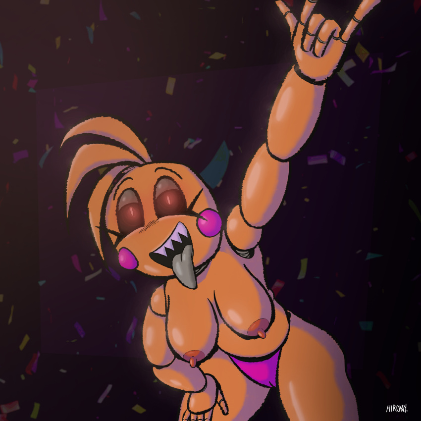 1:1 2022 absurd_res aerola animatronic anthro avian big_(disambiguation) big_butt bird blonde_hair breasts butt chica_(fnaf) chicken clothing digital_media_(artwork) erect_nipples exposed_breasts female five_nights_at_freddy's five_nights_at_freddy's_2 fnaf_vr_help_wanted galliform gallus_(genus) gesture hair half-closed_eyes hi_res hnynsfw machine narrowed_eyes nipples open_mouth open_smile panties party phasianid pink_clothing pink_panties pink_underwear provocative robot rocking scottgames smile solo tongue tongue_out toy_chica_(fnaf) underwear video_games white_eyes yellow_body