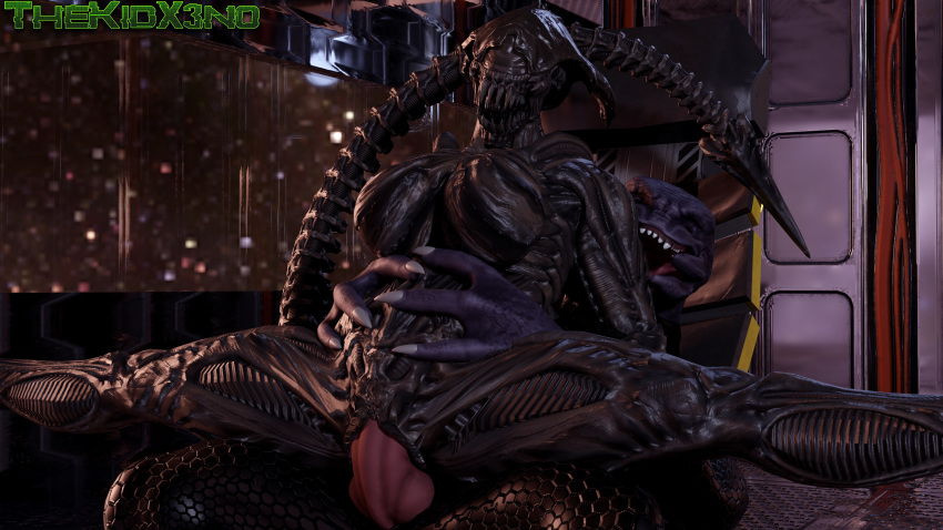 2020 3d_(artwork) absurd_res alien alien_(franchise) big_breasts black_body breasts claws clothed clothing crossover detailed_background digital_media_(artwork) duo erection excella eyeless fangs female female_penetrated garrot genitals grey_body halo_(series) hi_res huge_filesize humanoid interspecies knot looking_pleasured male male/female male_penetrating male_penetrating_female microsoft monster muscular muscular_female muscular_humanoid muscular_male nude on_bottom on_top open_mouth partially_clothed penetration penile penile_penetration penis penis_in_pussy pussy reverse_cowgirl_position sangheili sex spread_legs spreading teeth thekidxeno vaginal vaginal_penetration video_games xbox_game_studios xenomorph